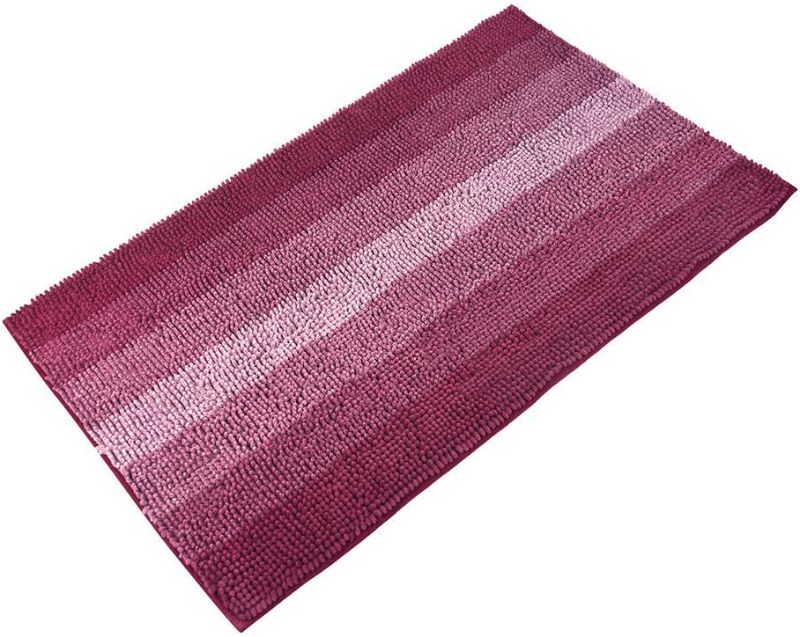 Photo 1 of Bath Rugs Made of 100% Polyester Extra Soft and Non Slip Bathroom Mats Specialized in Machine Washable and Water Absorbent Shower Mat (44x26 Inch, Fuchsia)