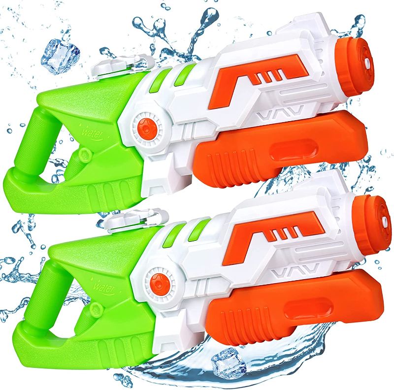 Photo 1 of TICZLOE Water Guns, High Capacity Water Guns for Kids Super Water Soaker Blaster, Squirt Guns for Adults Children (2, White and Green)