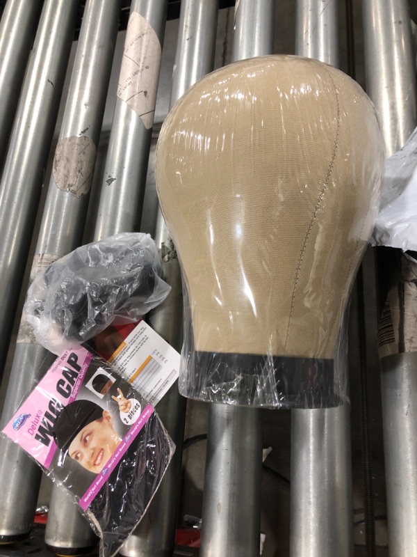 Photo 2 of  Cork Canvas Block Head Mannequin Head Wig Display Styling Head With Mount Hole