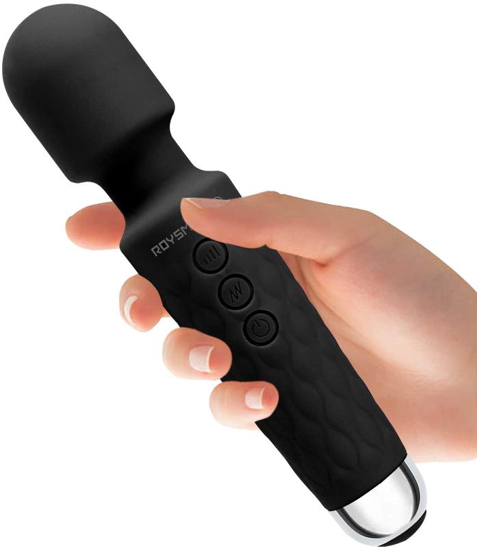 Photo 1 of Wand Power Massager,  Massager with 20 Magic Vibration Modes, Whisper Quiet, Waterproof, Handheld, Cordless for Neck Shoulder Back Body Massage, Sports Recovery & Muscle Aches (Black)