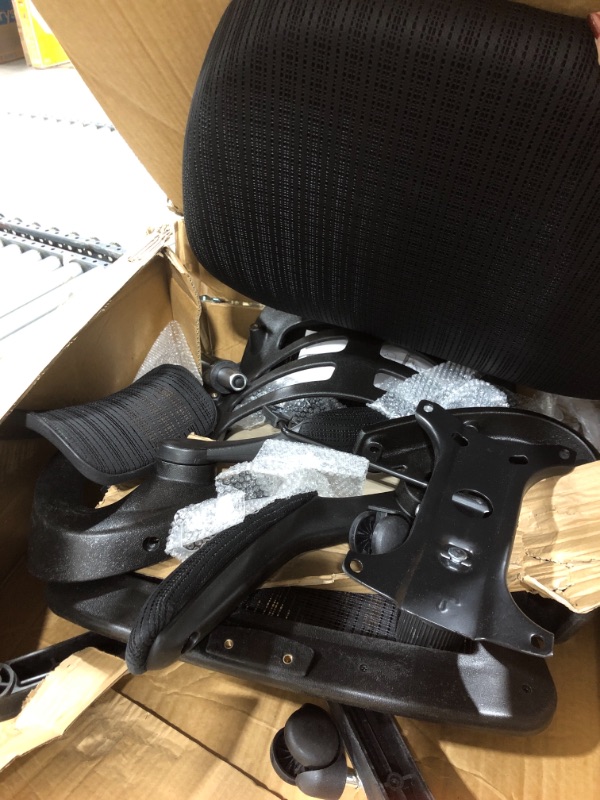 Photo 1 of Flash Furniture High-Back Black Mesh Swivel Ergonomic Executive Office Chair with Flip-Up Arms and Adjustable Headrest