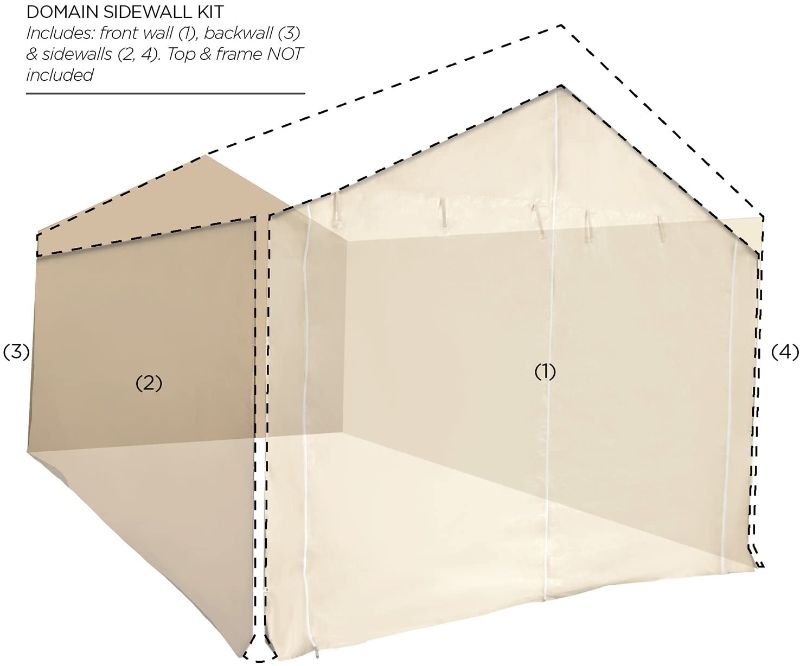 Photo 1 of Caravan Canopy 12000211010 Side Wall Kit for Domain Carport, White (Top and Frame Not Included)