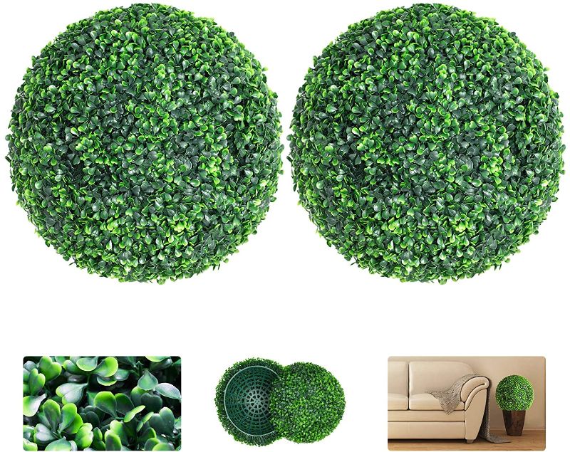 Photo 1 of 2 PCS 15.7 Inch Artificial Boxwood Balls Topiary