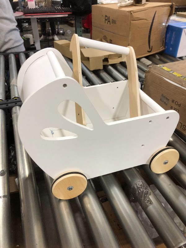 Photo 1 of LINE Baby Doll Wooden Pram In White, Toy
