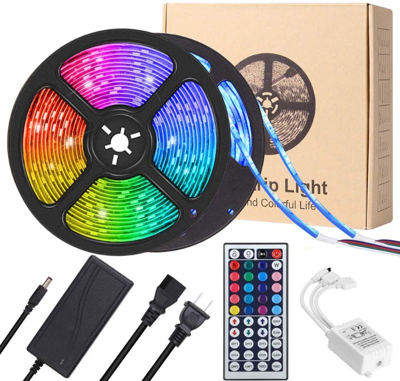 Photo 1 of 2 PACK!!! LED Strip Lights 32.8 Ft with Remote Control, RGB Waterproof Flexible Self-Adhesive LED Light Strips, Color Changing Light Strips for Christmas, LED Tape Lights for Indoor Bedroom