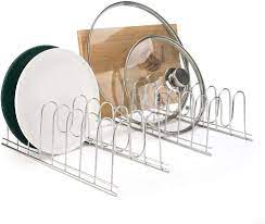 Photo 1 of 2 PACK SANNO Lid Rack Holder Organizer Diversified Euro Kitchen Lid Organizer for Plates, Cutting Boards Bakeware, Cooling Racks, Pots & Pans, Serving Trays stain,stainless steel nickel