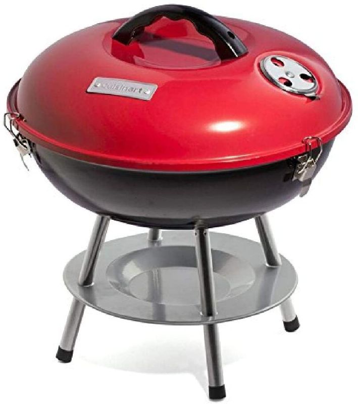 Photo 1 of Cuisinart CCG190RB Inch Portable BBQ Charcoal Grill, 14", Red, 14.5" x 14.5" x 15"
