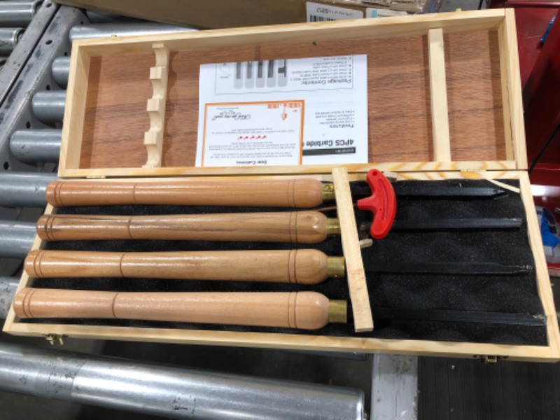 Photo 2 of VINWOX 20" Full Size 4 PCS Carbide Wood Lathe Turning Tool Set, Carbide Lathe Turning Tool, Carbide Turning Tool, Including Rougher, Finisher, Square Radius, Detailer
