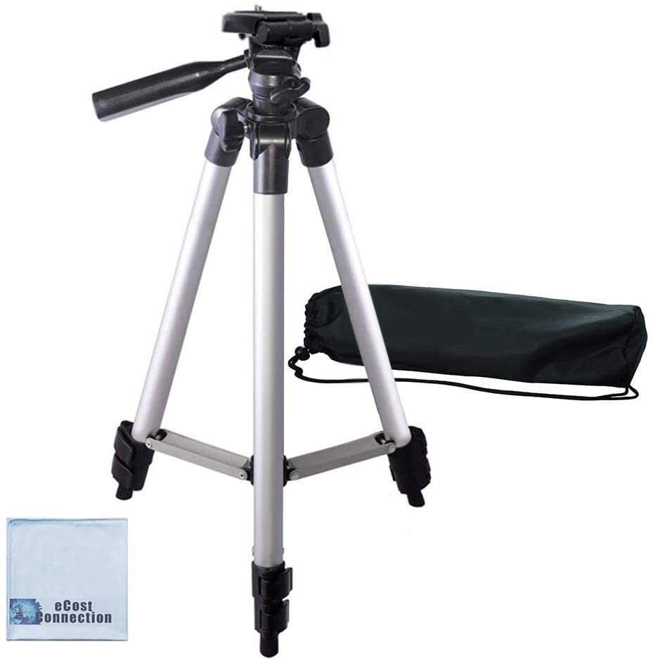 Photo 1 of 50 Inch Aluminum Camera Tripod for Canon, Nikon, Sony, Samsung, Olympus, Panasonic & Pentax + eCost Microfiber
