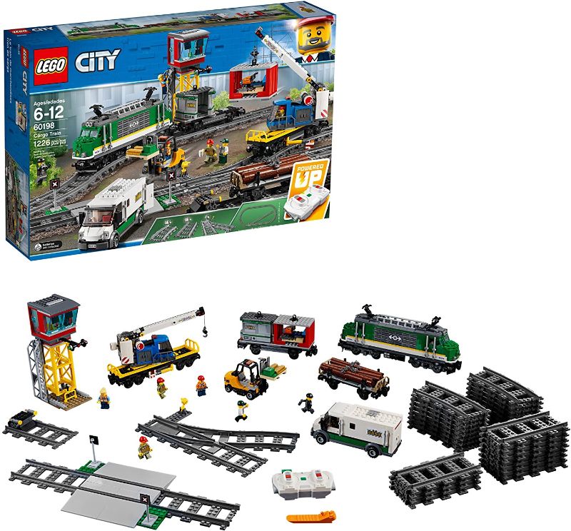 Photo 1 of LEGO City Cargo Train 60198 Exclusive Remote Control Train Building Set with Tracks for Kids, Top Present for Boys and Girls (1226 Pieces)
