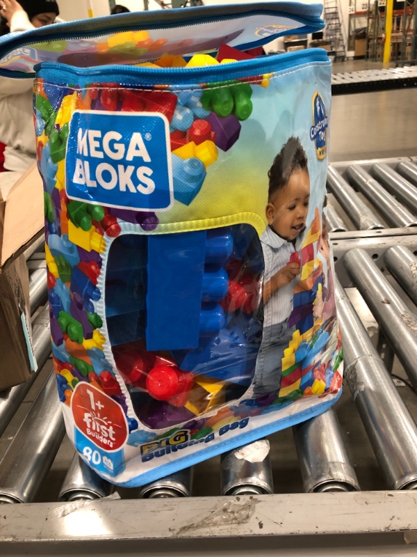 Photo 2 of Mega Bloks First Builders Big Building Bag with Big Building Blocks, Building Toys for Toddlers (80 Pieces) - Blue Bag 3-5 years
