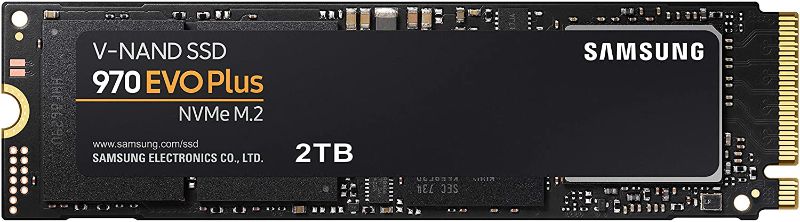 Photo 1 of SAMSUNG 970 EVO Plus SSD 2TB - M.2 NVMe Interface Internal Solid State Drive with V-NAND Technology (MZ-V7S2T0B/AM)
