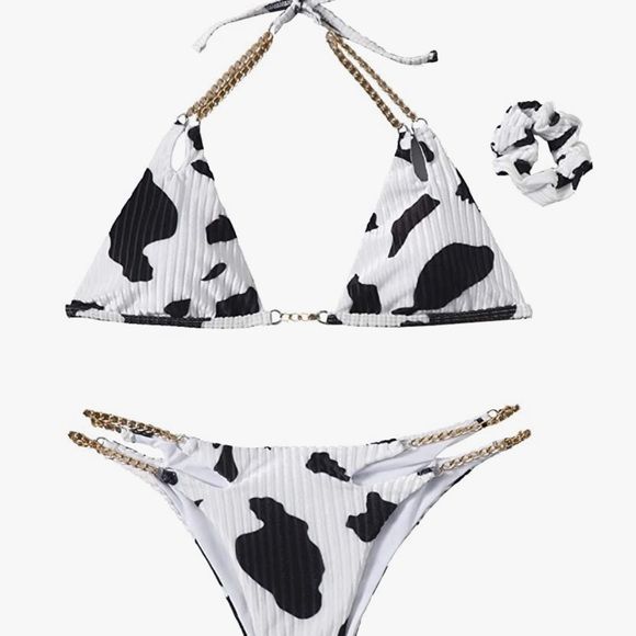 Photo 1 of 3 piece cow print swimsuit,Medium 
