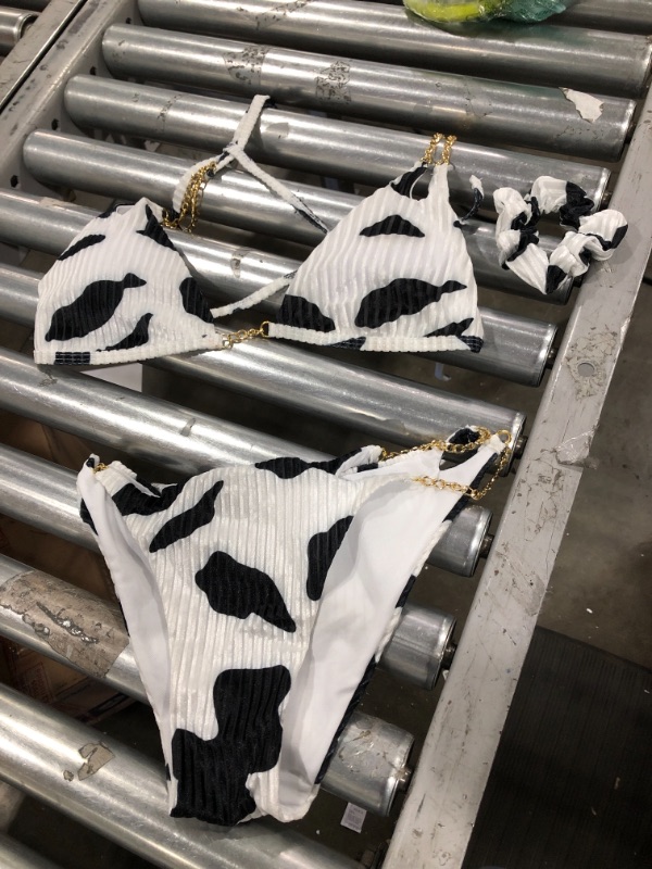 Photo 2 of 3 piece cow print swimsuit,Medium 
