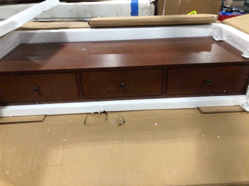 Photo 2 of Decor Therapy Mid Century Three Drawer Console Table Wood Light Walnut (FR6323)
