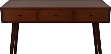 Photo 1 of Decor Therapy Mid Century Three Drawer Console Table Wood Light Walnut (FR6323)
