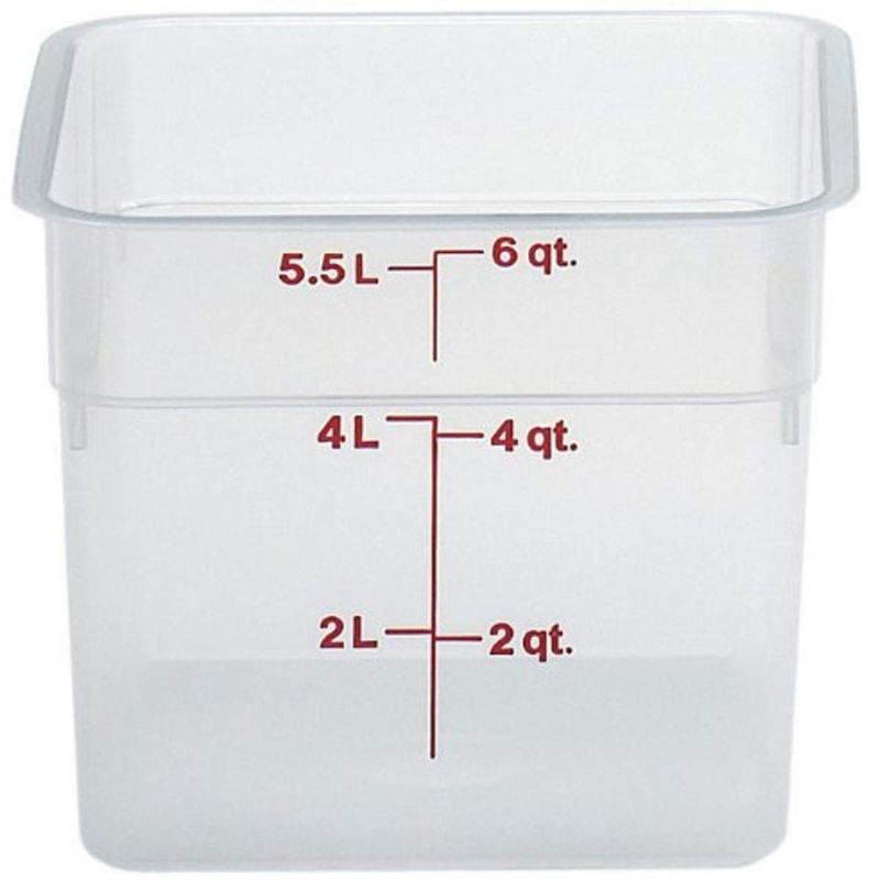 Photo 1 of Cambro 6SFSPP190 CamSquare Storage Container, Translucent, 6 qt.
