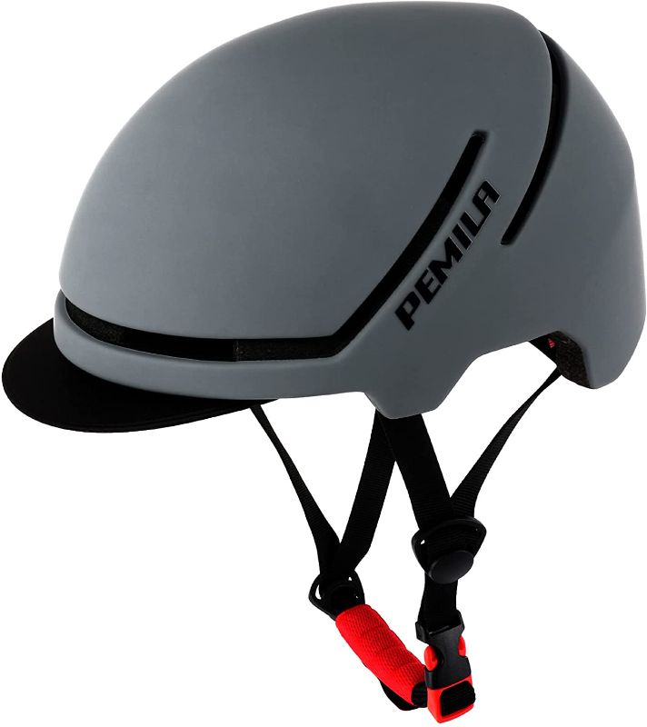 Photo 1 of PEMILA Adult Bike Helmet with Rear Light & Removable Visor Urban Commuter Cycling Helmet Certified CPSC & CE for Men/Women 23-24.5 inch
