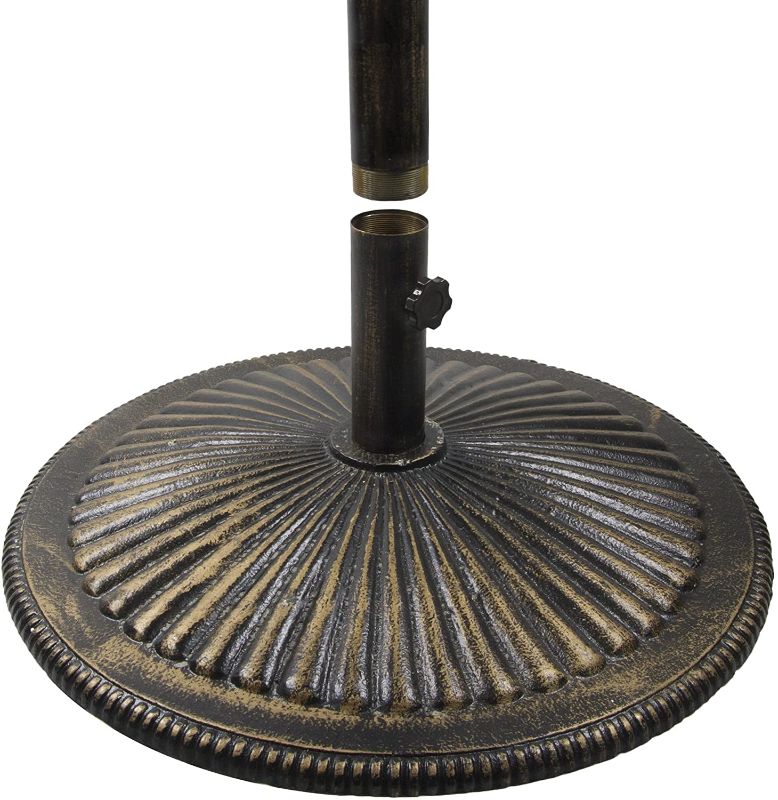 Photo 1 of Blue Wave 50-lb Classic Cast Iron Umbrella Base in Bronze
