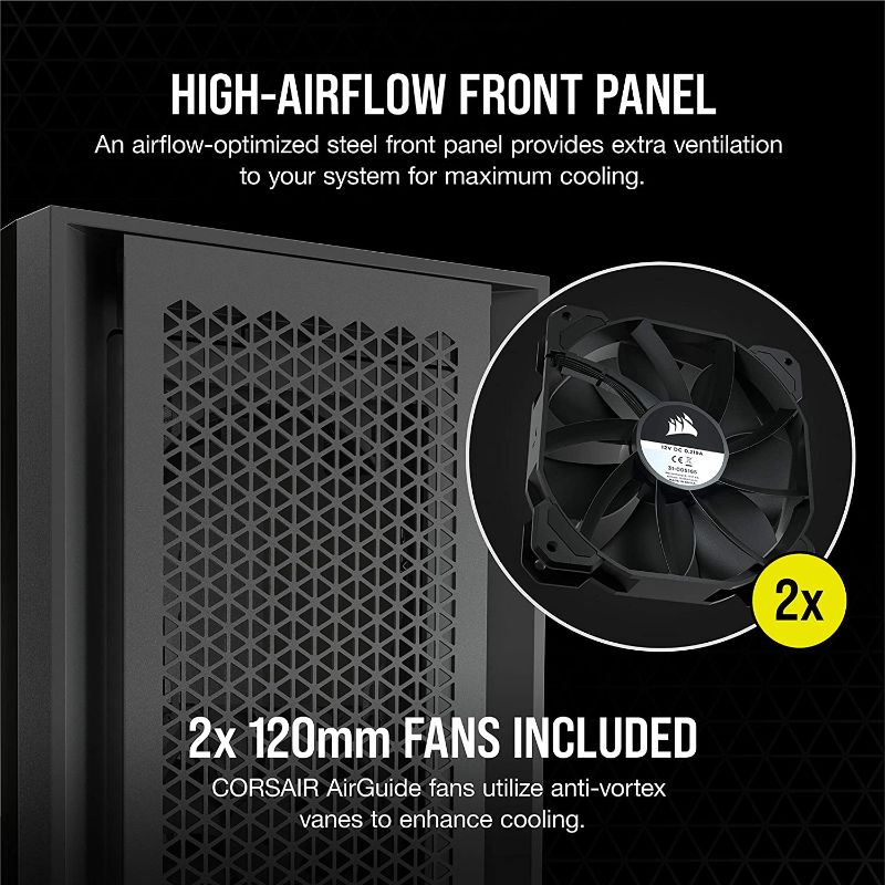 Photo 4 of Corsair 5000D Airflow Tempered Glass Mid-Tower ATX PC Case - Black
