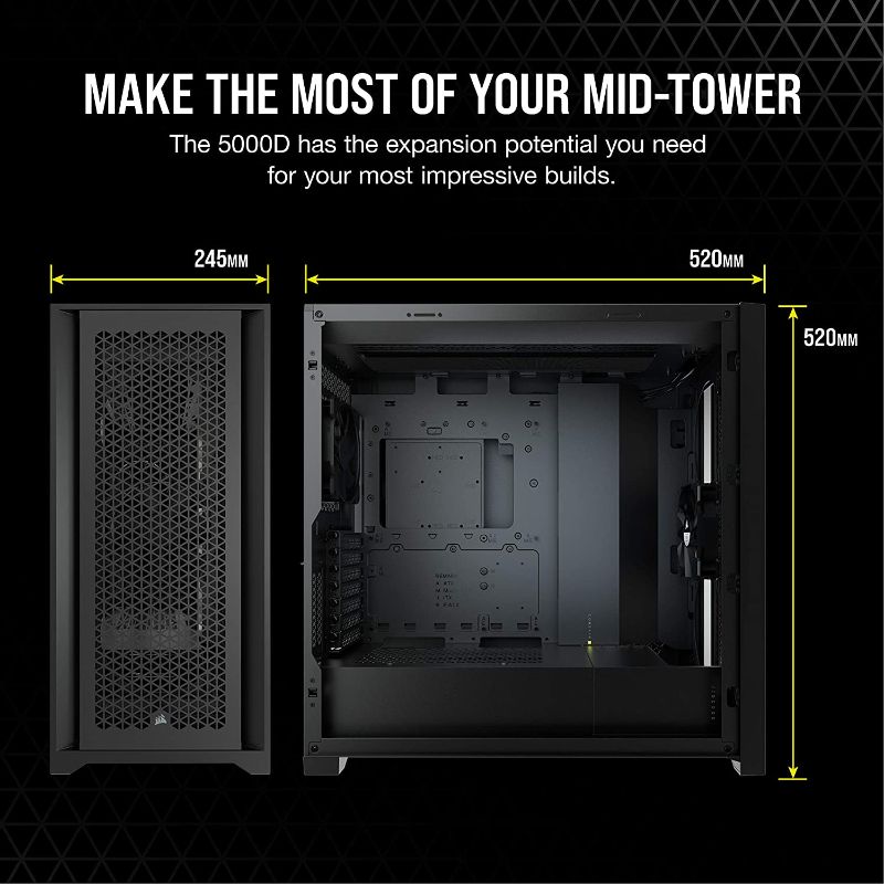 Photo 3 of Corsair 5000D Airflow Tempered Glass Mid-Tower ATX PC Case - Black
