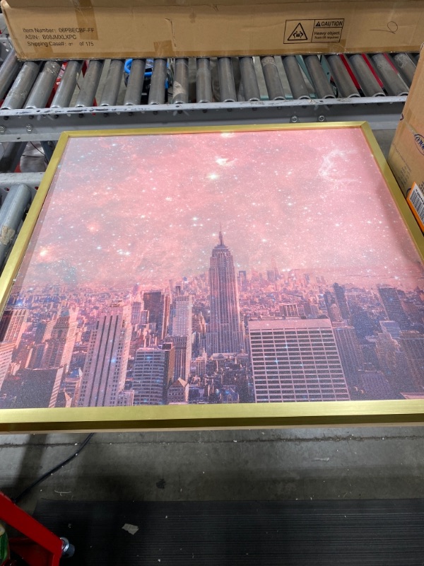 Photo 1 of 31" x 31" pink skies in the city painting 