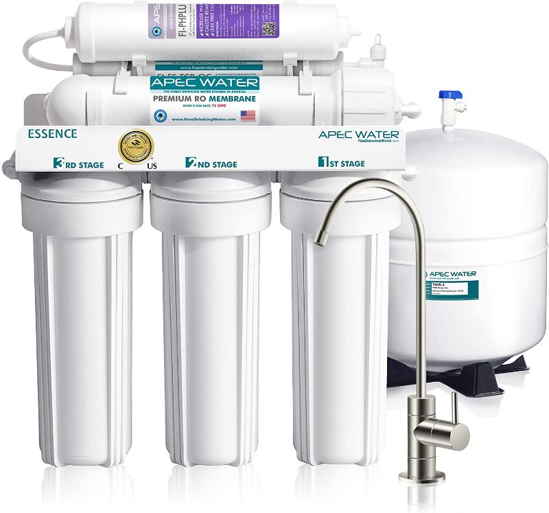 Photo 1 of APEC Water Systems ROES-PH75 Essence Series Top Tier Alkaline Mineral pH+ 75 GPD 6-Stage Certified Ultra Safe Reverse Osmosis Drinking Water Filter System
