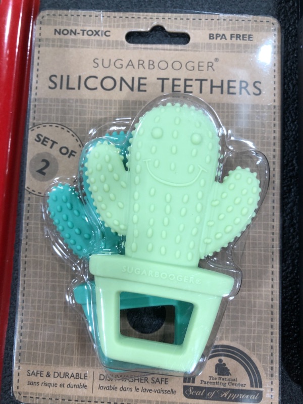 Photo 2 of Sugarbooger Silicone Teether Set-of-Two, Happy Cactus