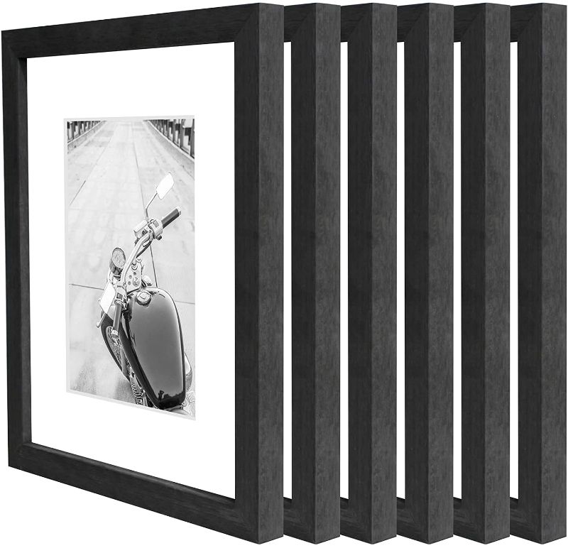 Photo 1 of Giverny 8x10 Picture Frames Dark Gray, Set of 6 Photo Frames with Real glass