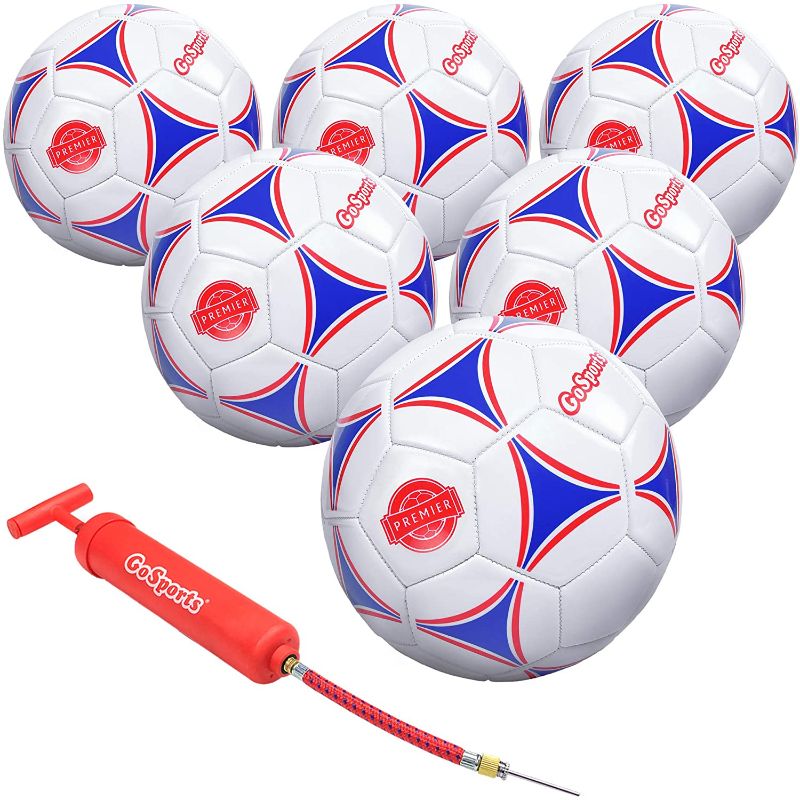 Photo 1 of GoSports Premier Soccer Ball with Premium Pump -6pk