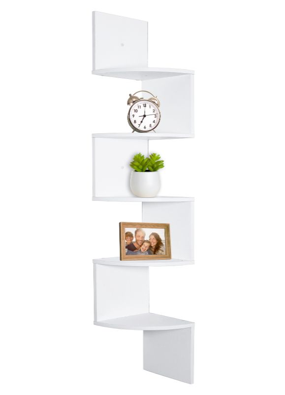 Photo 1 of Greenco 5 Tier Wall Mount Corner Shelves White Finish
