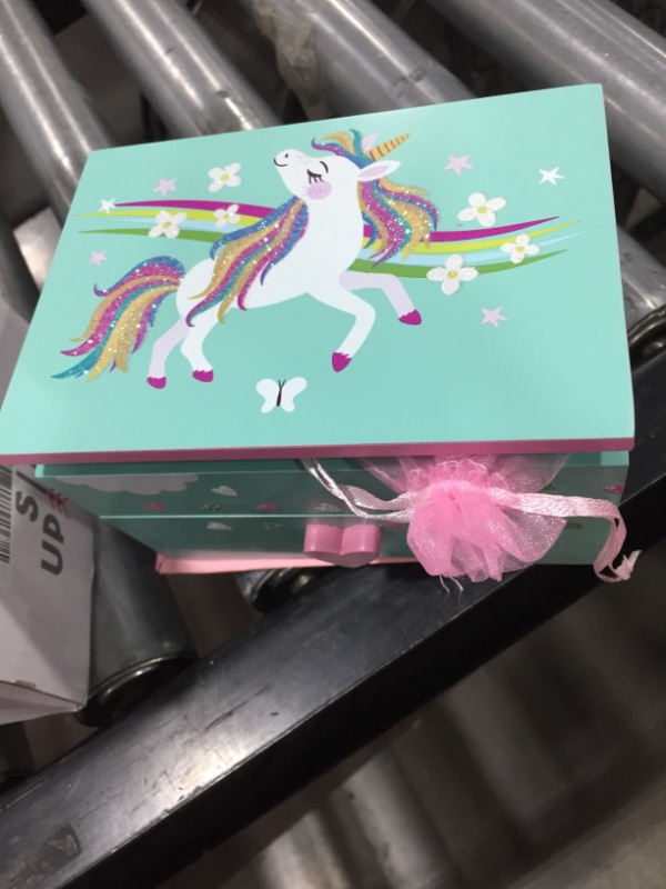 Photo 3 of Amitié Lane Unicorn Jewelry Box for Girls - Two Unicorn Gifts for Girls Plus Augmented Reality App (STEM Toy) - Unicorn Music Box and Unicorn Charm B
