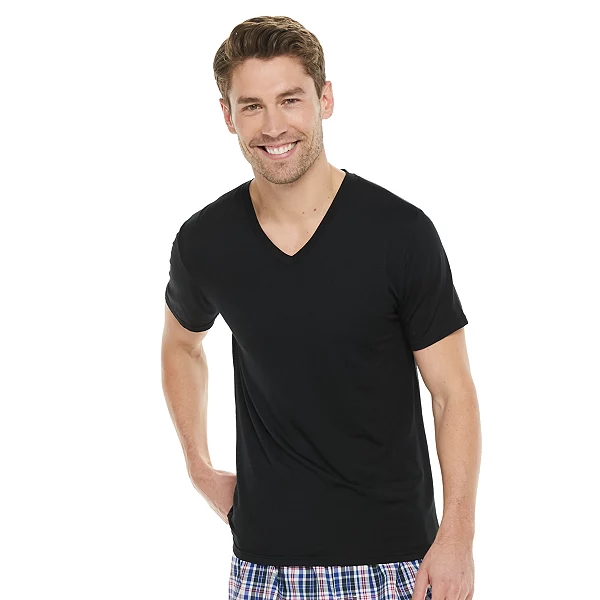 Photo 1 of Gildan Men's V-Neck Tag Free Genuine Fit T-Shirt (2 pack)