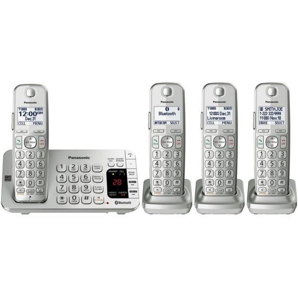 Photo 1 of Panasonic Link2Cell KX-TGE474S DECT 6.0 1.90 GHz Cordless Phone, Silver
