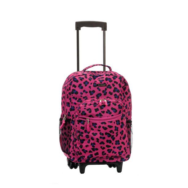 Photo 1 of 17" Rolling Backpack, Magentaleopard
