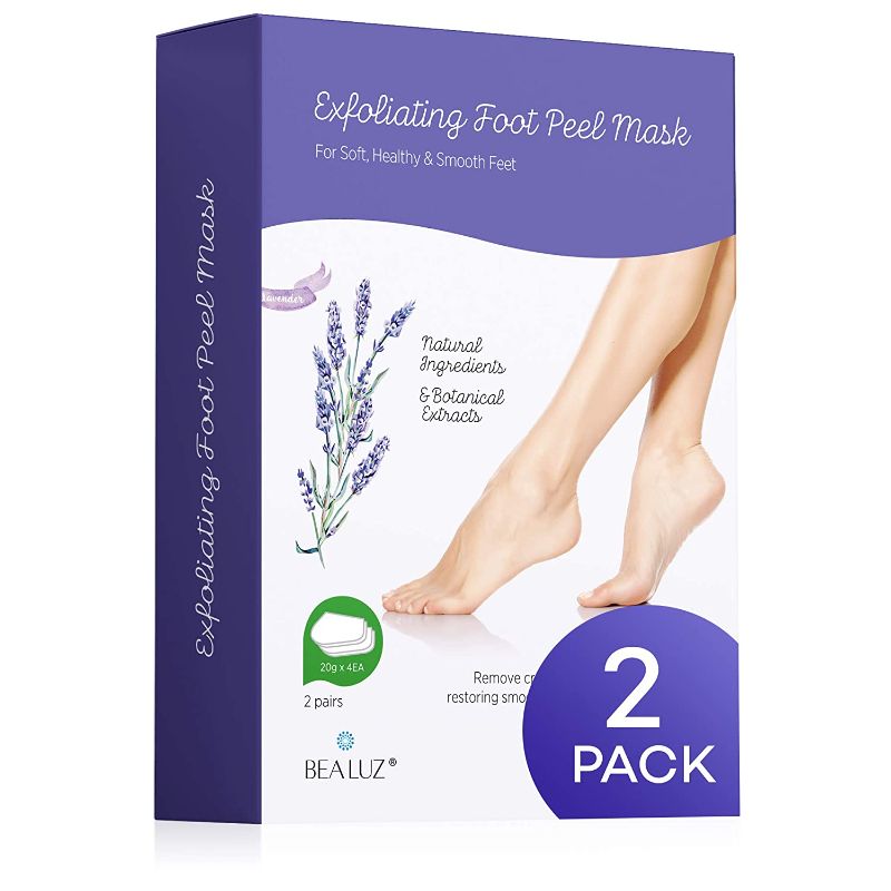 Photo 1 of 2boxes/ 2 Pairs Foot Peel Mask Exfoliant for Soft Feet in 1-2 Weeks, Exfoliating Booties for Peeling Off Calluses & Dead Skin, For Men & Women Lavender by BEALUZ
