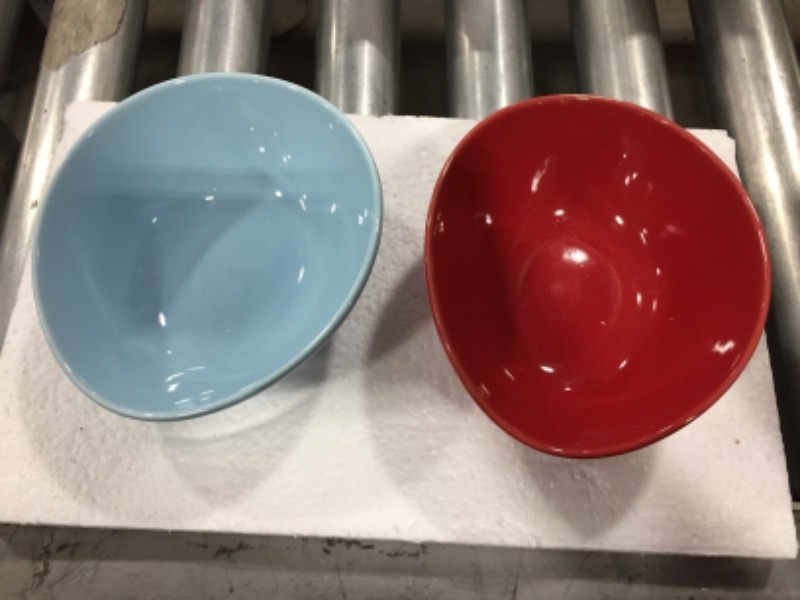 Photo 1 of Blue and red shifted bowls, Small