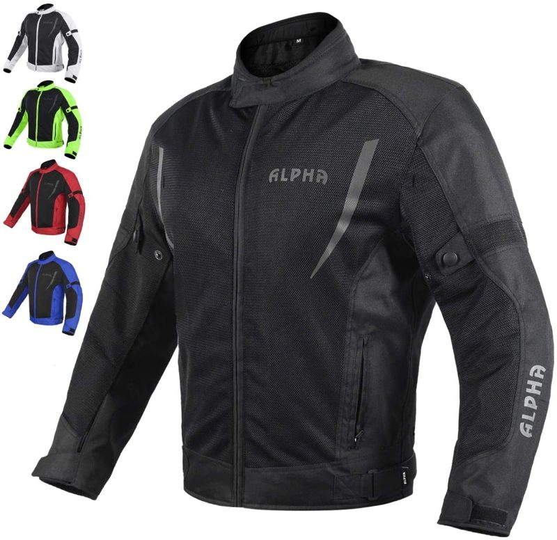 Photo 1 of ALPHA CYCLE GEAR HI VIS MESH MOTORCYCLE JACKET FOR MENS RIDING BIKERS RACING DUAL SPORTS BIKE ARMORED PROTECTIVE...(BLACK, 3XL)
