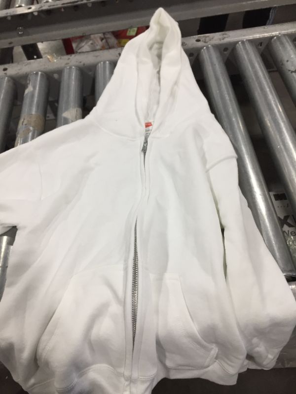 Photo 1 of Hanes White Youth Zip Up Hoodie