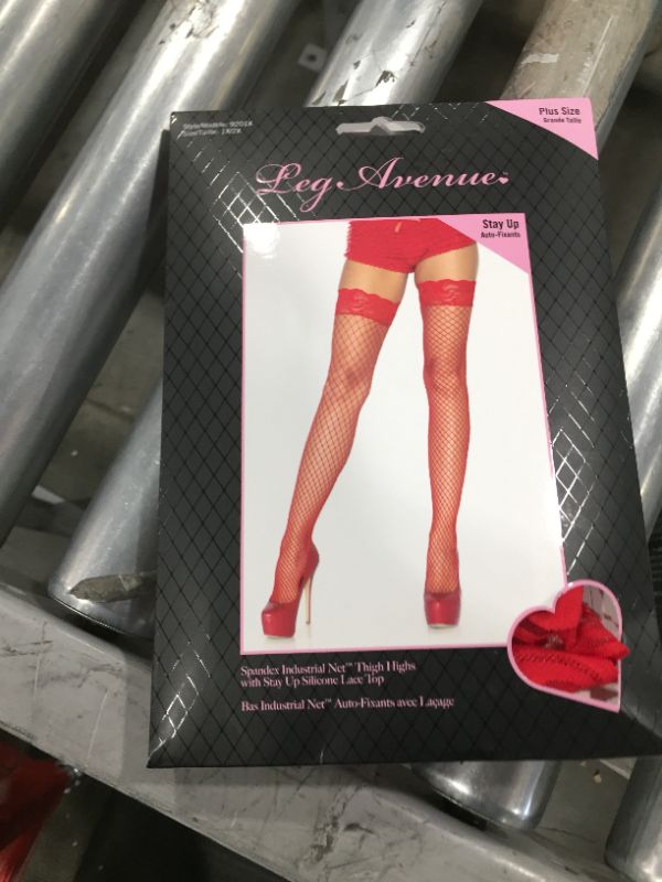 Photo 1 of Plus SIze Ladies Red Fishnet Stockings