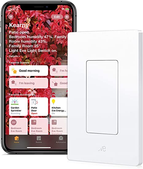 Photo 1 of Eve Light Switch - Smart Wall Switch, turns existing setup into an smart lighting system, set timers & schedules, Siri & app compatibility, Bluetooth, requires neutral wire, Apple HomeKit, Smart Home
