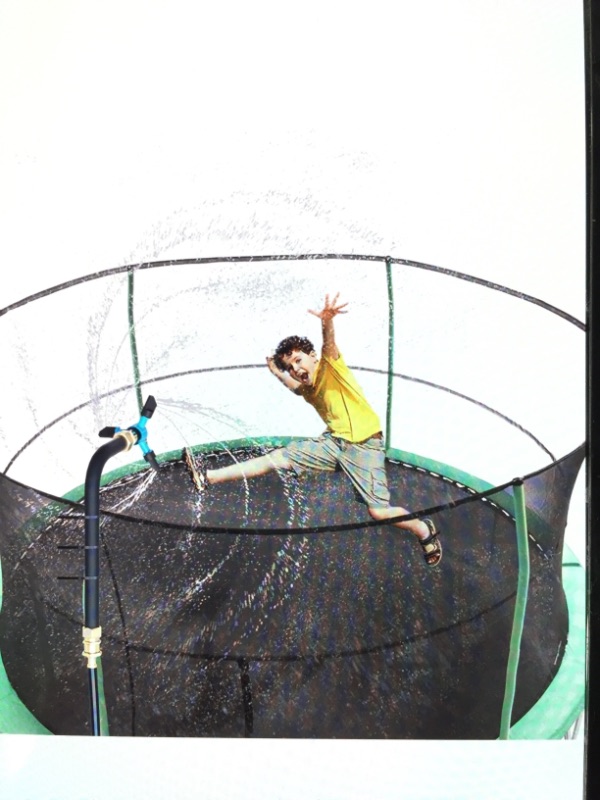 Photo 1 of bobor trampoline sprinkler for kids, outdoor water park rotate sprinkler