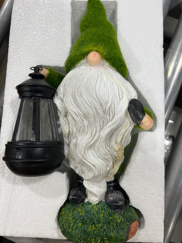 Photo 1 of ASAWASA Flocked garden gnomes statue with solar LED light