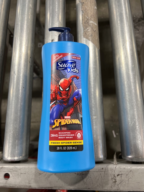 Photo 2 of Suave Kids Fresh Spider-Sense 3 in 1 Shampoo, Conditioner, Body Wash Dermatologist-Tested Formula For Tear-Free Bath Time 28 oz