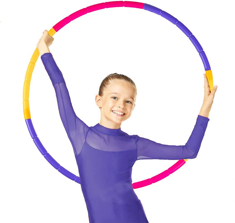 Photo 1 of NEOWEEK Exercise Hoop for Kids, Detachable Adjustable Size Kids Fitness Hoop, Suitable for Girls, Boys and Pet Training 2 PACK 
