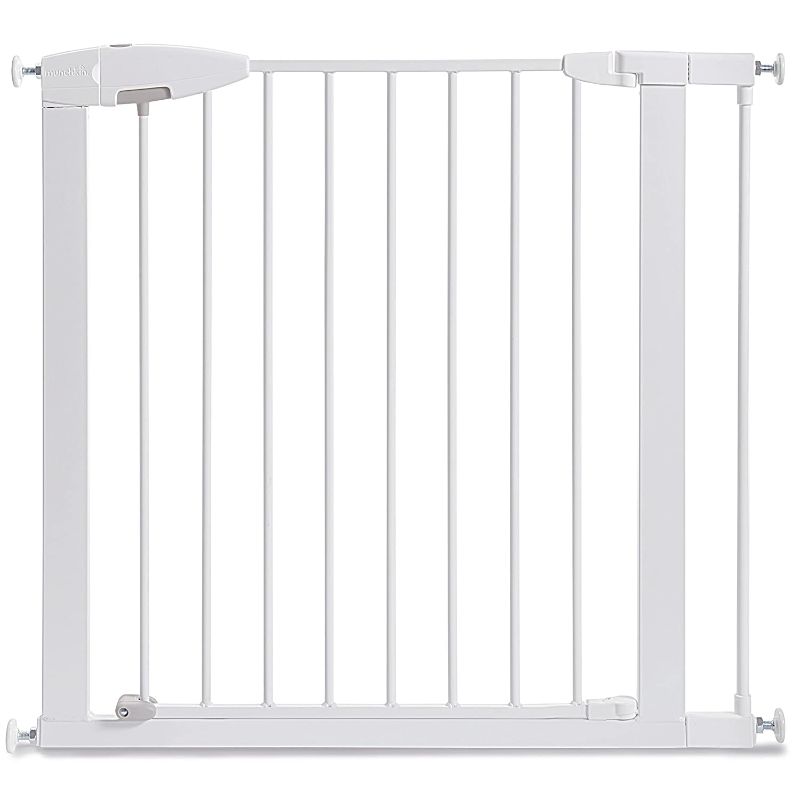 Photo 1 of Munchkin Easy Close Pressure Mounted Baby Gate for Stairs, Hallways and Doors, Walk Through with Door, Metal, White