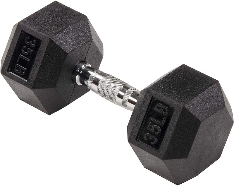 Photo 1 of BalanceFrom Rubber Encased Hex Dumbbell in Pairs, Singles or Set