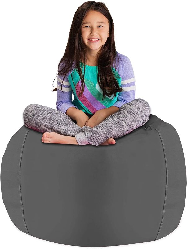 Photo 1 of Posh Stuffable Kids Stuffed Animal Storage Bean Bag Chair Cover - Childrens Toy Organizer, Medium 21" - Heather Gray