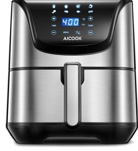 Photo 1 of AICOOK Air Fryer 5.8Qt, Dishwasher-Safe, 40 Recipe, Roasting, Baking, Grilling