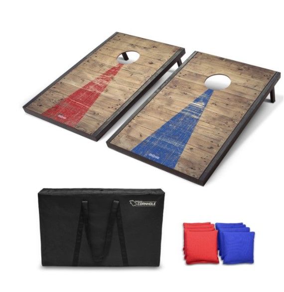 Photo 1 of GoSports Classic Cornhole Beanbag Toss Game Set with Rustic Wood Decals